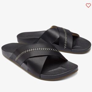 Olukai Kīpe‘a ‘Olu Women’s Leather Slide Sandals Size 11
